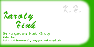 karoly hink business card